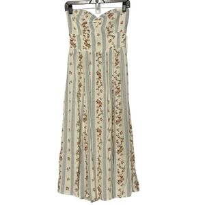 Reformation Surrey Aymeline Floral Stripe‎ Sweetheart Strapless Midi Dress- 4
